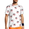 thumbnail image 1 of Wukai Umbrella Cat Print Men's Short-Sleeved Mesh T-Shirt,Quick-Dry Short Sleeve Workout T-Shirt-X-Small, 1 of 8