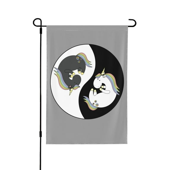 Wukai Unicorn in Yoga Garden Flags Double Sided Welcome Garden Yard House Flags Outside Outdoor House (Only Flag)