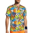 thumbnail image 1 of Wukai Various Balls Print Men's Short-Sleeved Mesh T-Shirt,Quick-Dry Short Sleeve Workout T-Shirt-5X-Large, 1 of 8