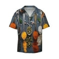thumbnail image 1 of Wukai Various Herbs And Spices In Spoons Men's Casual Short-Sleeve Button Down Shirt - Lightweight Summer Dress Shirt for Daily Wear-, 1 of 7