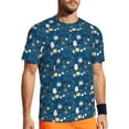 thumbnail image 1 of Wukai Various Lights Print Men's Short-Sleeved Mesh T-Shirt,Quick-Dry Short Sleeve Workout T-Shirt-Small, 1 of 8