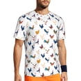 thumbnail image 1 of Wukai Various Rooster Print Men's Short-Sleeved Mesh T-Shirt,Quick-Dry Short Sleeve Workout T-Shirt-4X-Large, 1 of 8