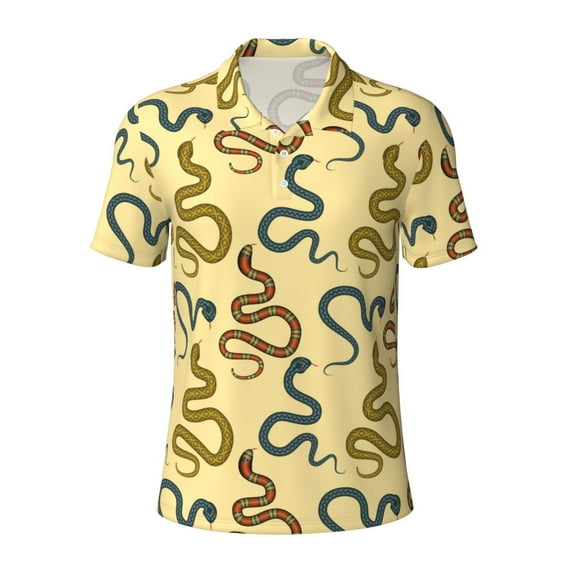 Wukai Various Snake Men’s Polo Shirts,Quick-Dry Athletic Shirt,Classic Fit Shirts-4X-Large