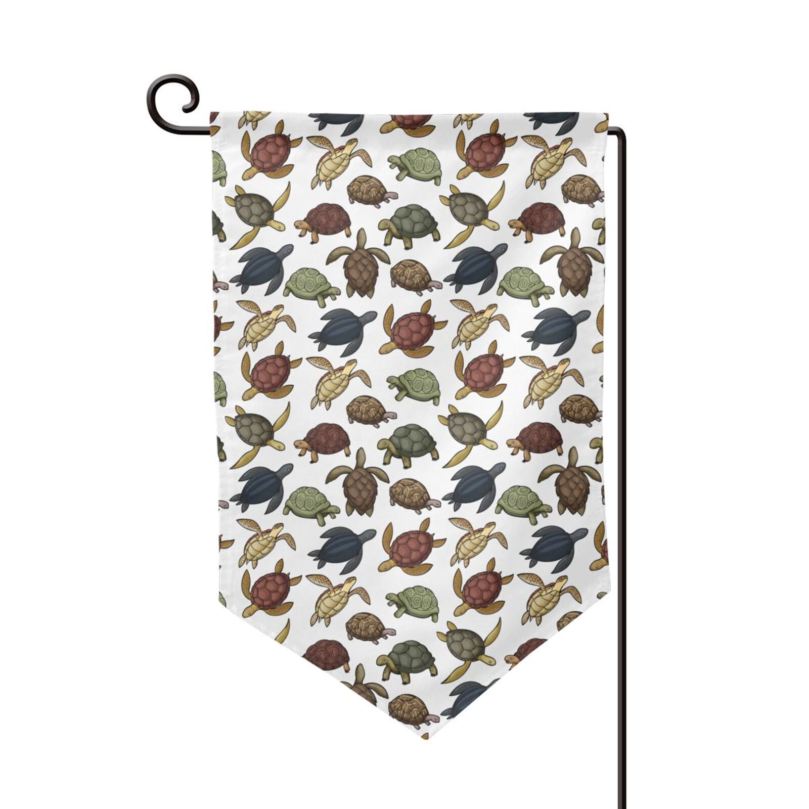 Wukai Various Turtle Print Garden Flag 12.5x18 Inch Double Sided Sun ...