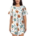thumbnail image 1 of Wukai Various Turtle Women's Pajama Set,Short-Sleeve Top and Shorts with Elastic Waistband and Pockets for Loungewear, Yoga, and Casual Wear-3X-Large, 1 of 6