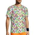 thumbnail image 1 of Wukai Vector Mexican Otomi Style Bright Print Men's Short-Sleeved Mesh T-Shirt,Quick-Dry Short Sleeve Workout T-Shirt-Medium, 1 of 8