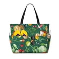 thumbnail image 1 of Wukai Vegan Print Zipper Bag,large Beach Tote Bag,Waterproof Sandproof Bag,Grocery and Picnic Tote Travel Bag, 1 of 5