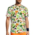 thumbnail image 1 of Wukai Vegetables2 Print Men's Short-Sleeved Mesh T-Shirt,Quick-Dry Short Sleeve Workout T-Shirt-, 1 of 8