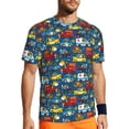 thumbnail image 1 of Wukai Vehicles Cartoon with Funny Drivers,Animal Drivers Print Men's Short-Sleeved Mesh T-Shirt,Quick-Dry Short Sleeve Workout T-Shirt-Medium, 1 of 8