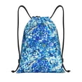 thumbnail image 1 of Wukai Vibrant Blue Floral Drawstring Backpack Bag Sport Gym Sackpack Large Size String Backpack Cinch for Women Men-Small, 1 of 6