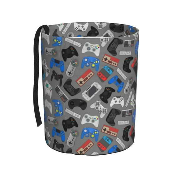 Wukai Video Game Print Car Trash Can - Easy to Clean Hanging Garbage Bin - Removable Liner - Leak-Car Garbage Can - Waterproof Trash Can for Car and SUV