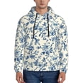 thumbnail image 1 of Wukai Vintage Blue Floral Print Men Hoodies Fleece Sweatshirts Long Sleeve Sweaters Pullover Fall Outfits Winter Clothes-XX-Large, 1 of 7