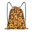 thumbnail image 1 of Wukai Vintage Brown Plaid Sunflower Drawstring Backpack Bag Sport Gym Sackpack Large Size String Backpack Cinch for Women Men-Small, 1 of 6