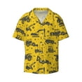 thumbnail image 1 of Wukai Vintage Excavator Men's Casual Short-Sleeve Button Down Shirt - Lightweight Summer Dress Shirt for Daily Wear-, 1 of 7