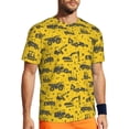 thumbnail image 1 of Wukai Vintage Excavator Print Men's Short-Sleeved Mesh T-Shirt,Quick-Dry Short Sleeve Workout T-Shirt-XX-Large, 1 of 8