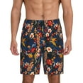 thumbnail image 1 of Wukai Vintage Floral Men’s Short Pajama Pants With Pockets Soft Sleep Pj Shorts for Men-XX-Large, 1 of 6