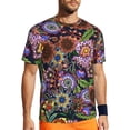 thumbnail image 1 of Wukai Vintage Floral Print Men's Short-Sleeved Mesh T-Shirt,Quick-Dry Short Sleeve Workout T-Shirt-Medium, 1 of 8