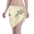 thumbnail image 1 of Wukai Vintage Floral Women’s Short Sarongs Beach Wrap Bikini Bottom Short Skirt Chiffon Scarf for Swimwear, 1 of 4