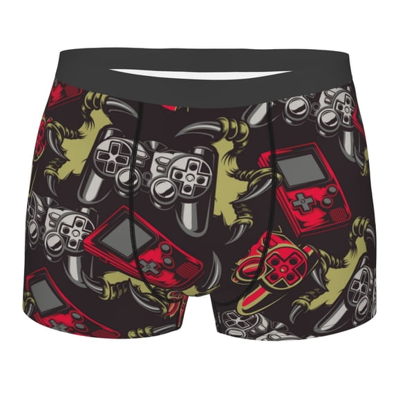 Wukai Vintage Gaming Print Men’s Underwear Breathable Boxer Briefs,&nbsp;Moisture Wicking & Breathable-