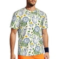 thumbnail image 1 of Wukai Vintage Utensils Print Men's Short-Sleeved Mesh T-Shirt,Quick-Dry Short Sleeve Workout T-Shirt-, 1 of 8
