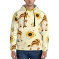 thumbnail image 1 of Wukai Watercolor Bee Honey Honeycomb Bee Print Men Hoodies Fleece Sweatshirts Long Sleeve Sweaters Pullover Fall Outfits Winter Clothes-Small, 1 of 7
