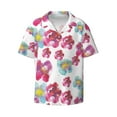thumbnail image 1 of Wukai Watercolor Flowers Men's Casual Short-Sleeve Button Down Shirt - Lightweight Summer Dress Shirt for Daily Wear-, 1 of 7