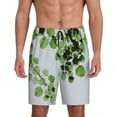 thumbnail image 1 of Wukai Watercolor Green Leaves Men’s Short Pajama Pants With Pockets Soft Sleep Pj Shorts for Men-Small, 1 of 6
