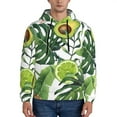 thumbnail image 1 of Wukai Watercolor Green Tropical Print Men Hoodies Fleece Sweatshirts Long Sleeve Sweaters Pullover Fall Outfits Winter Clothes-Medium, 1 of 7
