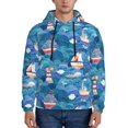 thumbnail image 1 of Wukai Watercolor Ships Print Men Hoodies Fleece Sweatshirts Long Sleeve Sweaters Pullover Fall Outfits Winter Clothes-Medium, 1 of 7