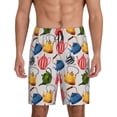 thumbnail image 1 of Wukai Watercolor Teapots Men’s Short Pajama Pants With Pockets Soft Sleep Pj Shorts for Men-3X-Large, 1 of 6