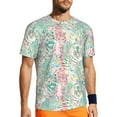 thumbnail image 1 of Wukai Watercolor Tiger Print Men's Short-Sleeved Mesh T-Shirt,Quick-Dry Short Sleeve Workout T-Shirt-Large, 1 of 8