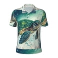 thumbnail image 1 of Wukai Watercolor Turtle1 Men’s Polo Shirts,Quick-Dry Athletic Shirt,Classic Fit Shirts-Small, 1 of 8
