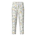 thumbnail image 1 of Wukai Watercolor Wildflower 2 Print Teenagers' Pajama Pant Sleep Pajama Lounge Pant PJ Bottoms with Pockets and Button Fly(Available in Big & Tall)-Large, 1 of 6