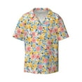 thumbnail image 1 of Wukai Watercolor Wildflowers Men's Casual Short-Sleeve Button Down Shirt - Lightweight Summer Dress Shirt for Daily Wear-4X-Large, 1 of 7
