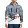 thumbnail image 1 of Wukai Watercolor Winter Landscape For Christmas Print Men Hoodies Fleece Sweatshirts Long Sleeve Sweaters Pullover Fall Outfits Winter Clothes-Large, 1 of 7