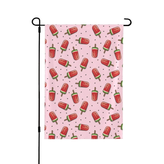 Wukai Watermelon Ice Cream Garden Flags Double Sided Welcome Garden Yard House Flags Outside Outdoor House (Only Flag)