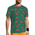 thumbnail image 1 of Wukai Watermelon Print Men's Short-Sleeved Mesh T-Shirt,Quick-Dry Short Sleeve Workout T-Shirt-Large, 1 of 8