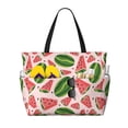 thumbnail image 1 of Wukai Watermelon Print Zipper Bag,large Beach Tote Bag,Waterproof Sandproof Bag,Grocery and Picnic Tote Travel Bag, 1 of 5