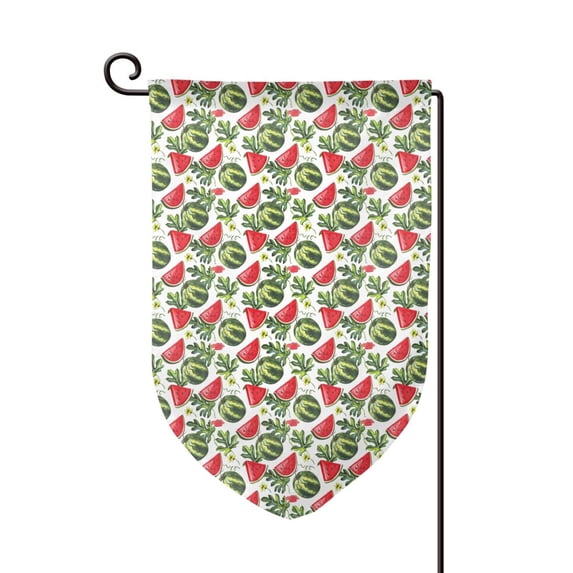 Wukai Watermelons Print Garden Flag 12.5x18 Inch Double Sided Sun-resistant Rain-resistant, Wrinkle-resistant Colorfast(Only Flag)