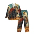 thumbnail image 1 of Wukai Western Desert Cactus Bald Eagle Men's Long-Sleeve Pajama Set - Comfortable Sleepwear with Button-Down Shirt and Pants-XX-Large, 1 of 6