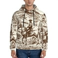 thumbnail image 1 of Wukai Western Desert Cowboys2 Print Men Hoodies Fleece Sweatshirts Long Sleeve Sweaters Pullover Fall Outfits Winter Clothes-Medium, 1 of 1