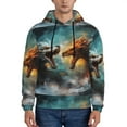 thumbnail image 1 of Wukai White And Red Sketch Dragon Print Men Hoodies Fleece Sweatshirts Long Sleeve Sweaters Pullover Fall Outfits Winter Clothes-Small, 1 of 7