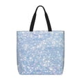 thumbnail image 1 of Wukai White Bule Glitter Print Reusable Grocery Bag Shopping Bags with Zipper Shoulder Shopping Handle Bag Suitable for Outdoor Convenient Daily Bag, 1 of 8