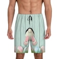 thumbnail image 1 of Wukai White Bunny Bottom And Easter Eggs Men’s Short Pajama Pants With Pockets Soft Sleep Pj Shorts for Men-Small, 1 of 6