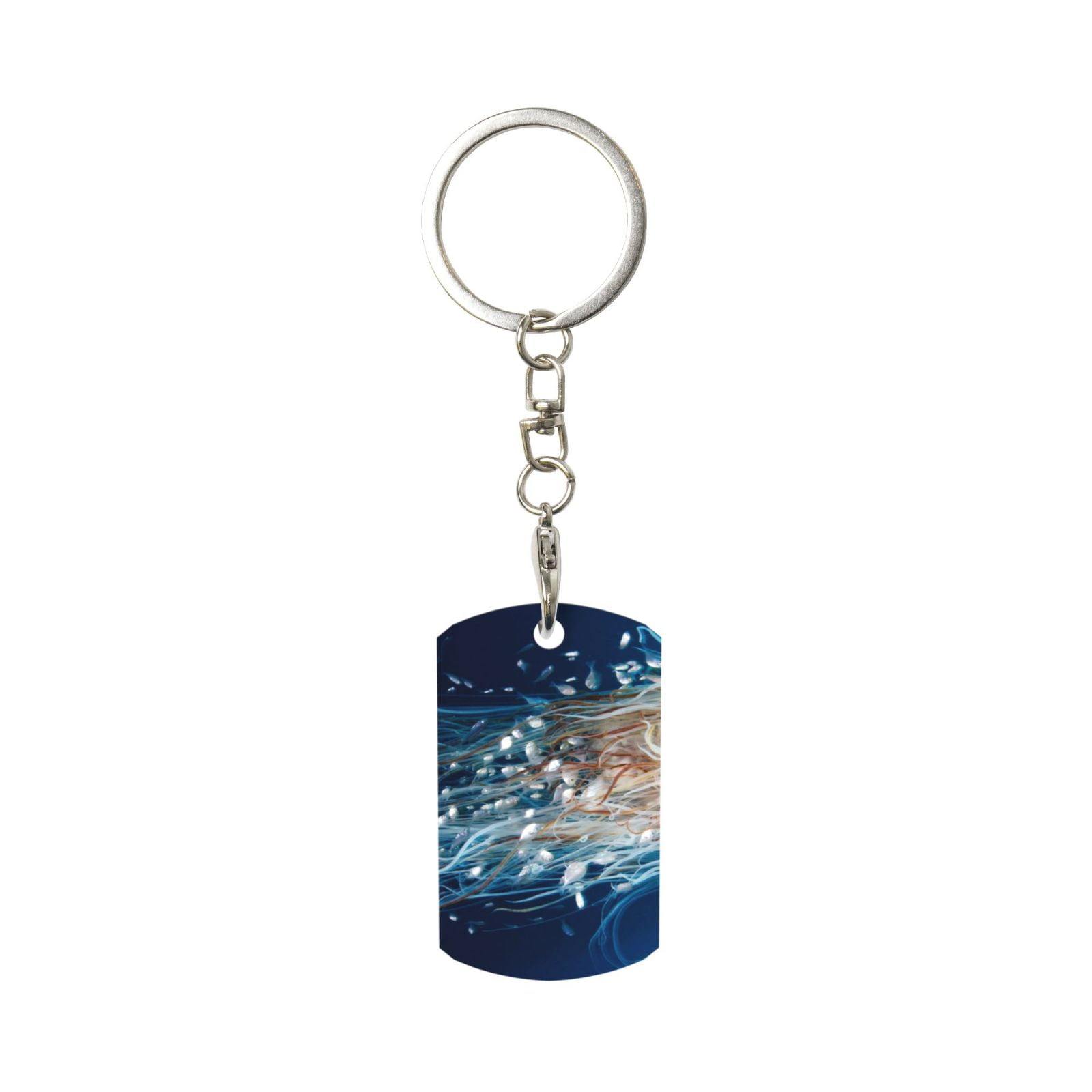 Wukai White Jellyfish Dansing in the Ocean Print Rectangular Metal ...