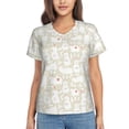 thumbnail image 1 of Wukai White Rabbit Classic V-Neck T-Shirt for Women: Comfortable, Stylish, and Versatile Wardrobe Essential-Small, 1 of 7