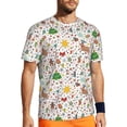 thumbnail image 1 of Wukai Winter Christmas And New Year Deer Print Men's Short-Sleeved Mesh T-Shirt,Quick-Dry Short Sleeve Workout T-Shirt-6X-Large, 1 of 8
