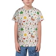 thumbnail image 1 of Wukai Winter Christmas And New Year Deer Youth Unisex Short Sleeve T-Shirt for Boys, Girls, Teens, and Kids-Large, 1 of 7