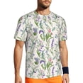thumbnail image 1 of Wukai Wisteria Flower Print Men's Short-Sleeved Mesh T-Shirt,Quick-Dry Short Sleeve Workout T-Shirt-X-Small, 1 of 8