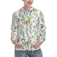 thumbnail image 1 of Wukai Wisteria Flower Print Womens Hoodies Fleece Sweatshirts Long Sleeve Sweaters Pullover Fall Outfits Winter Clothes-XX-Large, 1 of 7
